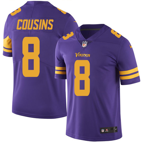 Minnesota Vikings #8 Limited Kirk Cousins Purple Nike NFL Men Jersey Rush Vapor Untouchable->minnesota vikings->NFL Jersey